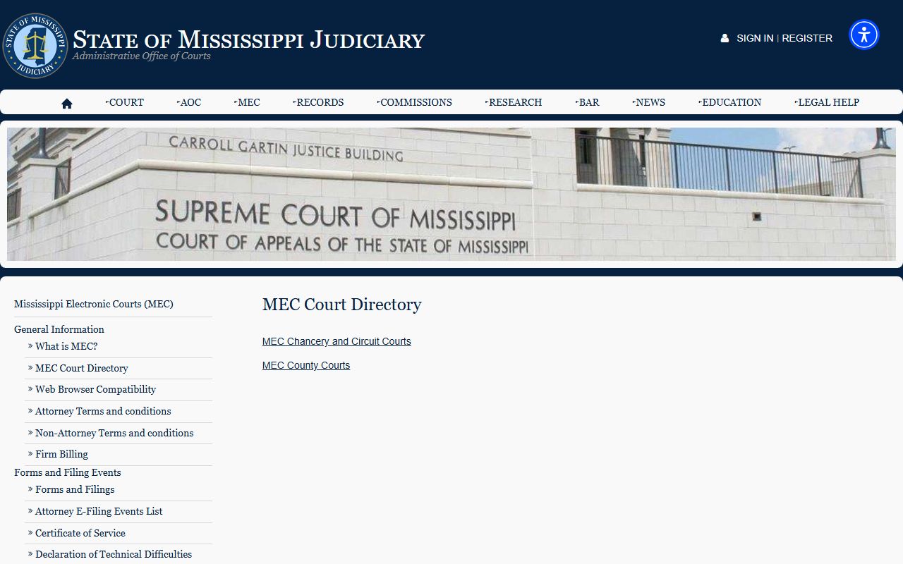 MEC court directory for Clay County court records access