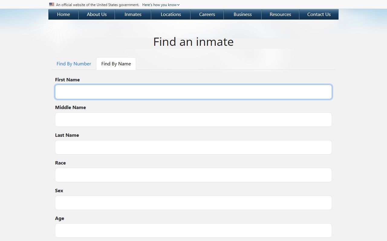 Clay County federal court inmate search on the Bureau of Prisons mobile form