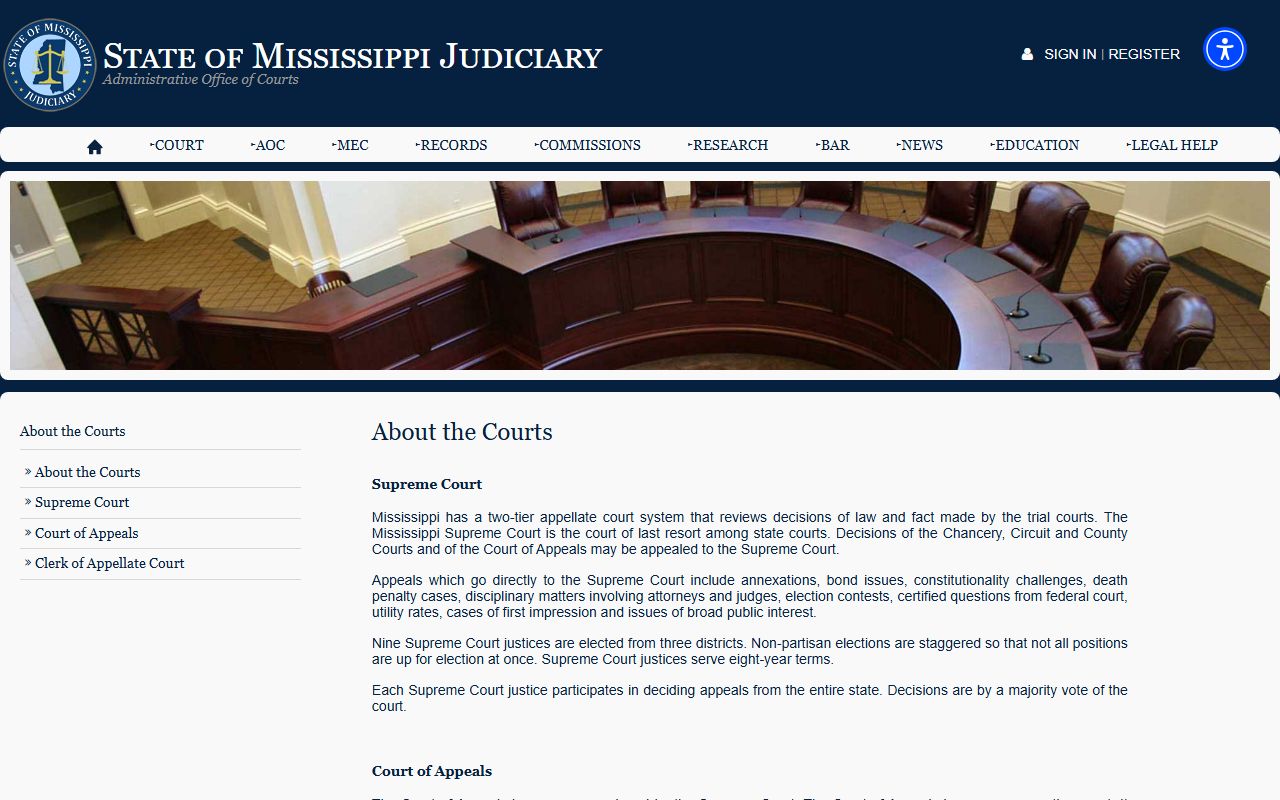 Mississippi court structure overview behind Clay County court records
